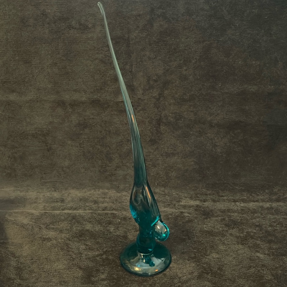Vintage Long Tail Bird LE Smith Glass Art